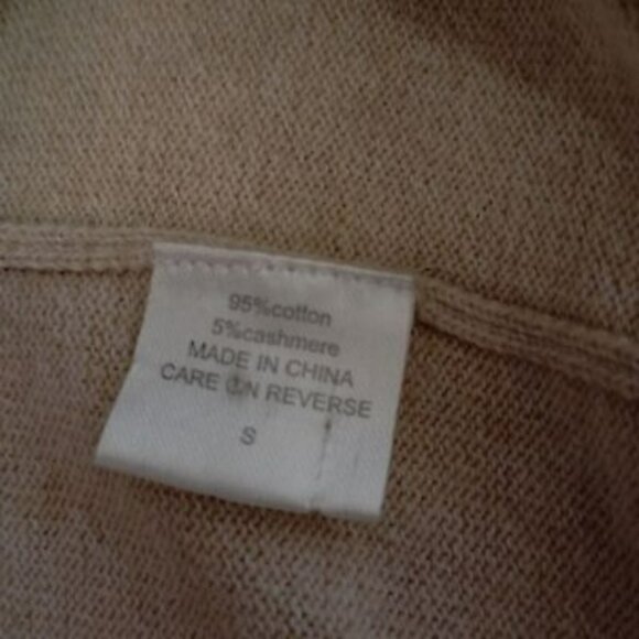 Burgess Beige Sweater With Side Tie Detail Cotton Cashmere Blend Womens Size S - Picture 2 of 8